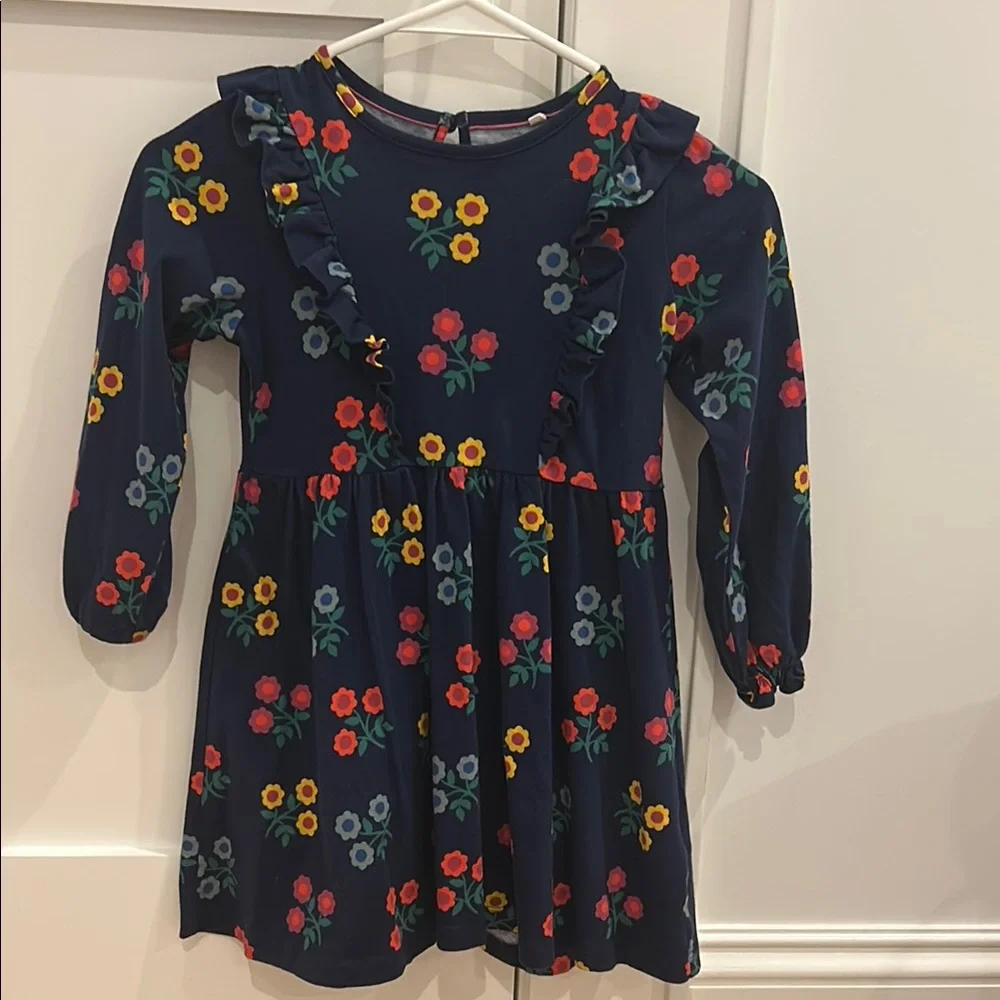 Biden Girls Dress Navy with Multicolor Flowers - Picture 1 of 3